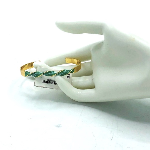 NEW Gold & GREEN ENAMEL GORGEOUS PIECE ENAMEL BANGLE - Picture 4 of 14